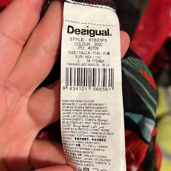 Desigual Large sheer pullover blouse. - Picture 4 of 5